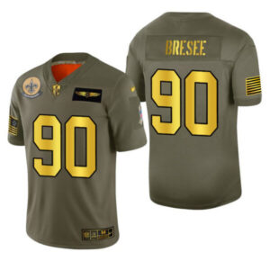 Bryan Bresee New Orleans Saints Salute To Service Gold Jersey – All Stitched