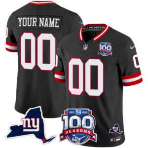 New York Giants 100th Season & State Patch Vapor Limited Custom Jersey – All Stitched