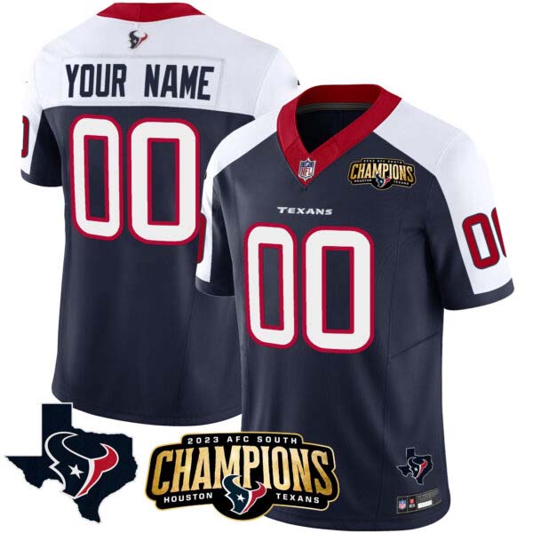 Houston Texans 2023 AFC South Champions Patch Vapor Custom Jersey – All Stitched