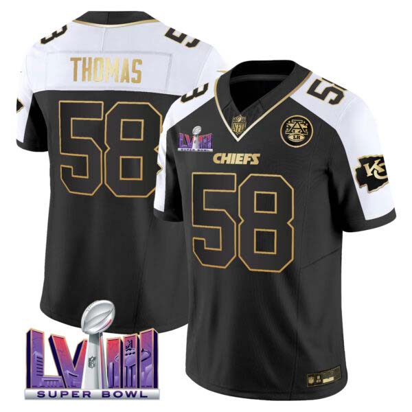 Men’s Chiefs Super Bowl LVIII Patch Vapor Jersey V4 – All Stitched