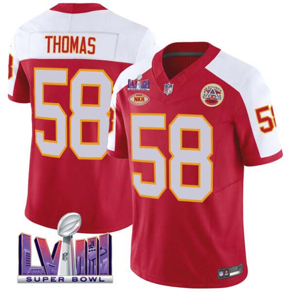 Men’s Chiefs Throwback Super Bowl LVIII Vapor Jersey – All Stitched