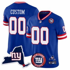 Giants New York State & Logo Patch Limited Custom Jersey – All Stitched