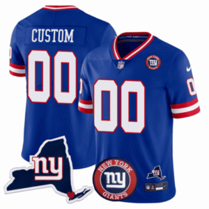Giants New York State & Logo Patch Limited Custom Jersey – All Stitched