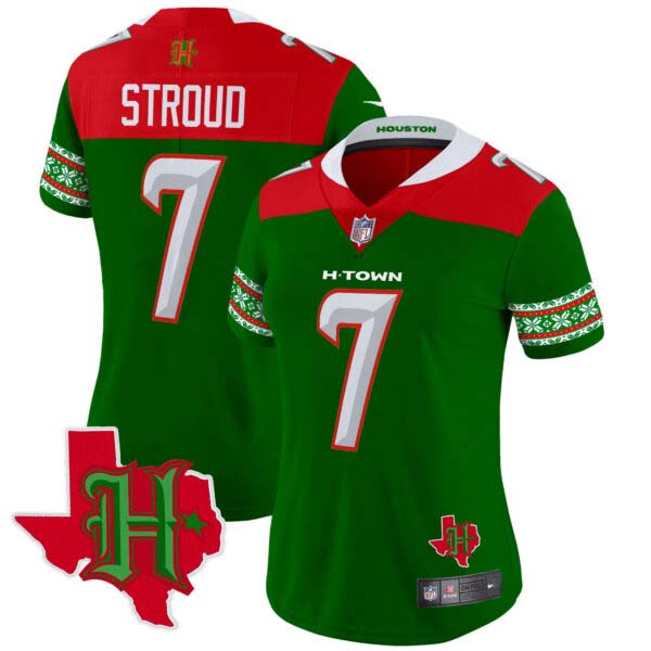 Women’s Houston Texans 2024 Christmas Vapor Limited Jersey – All Stitched