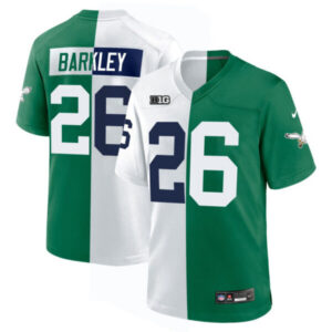 Saquon Barkley #26 Eagles Mix Penn State Split Jersey – All Stitched