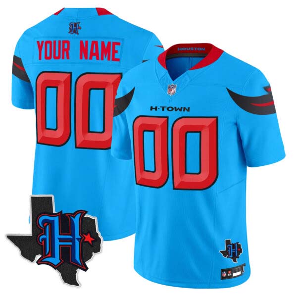Houston Texans 2024 Texas Patch Vapor Limited Custom Jersey V3 – All Stitched