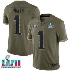 Jalen Hurts Eagles Super Bowl Salute To Service Patch Jersey – All Stitched