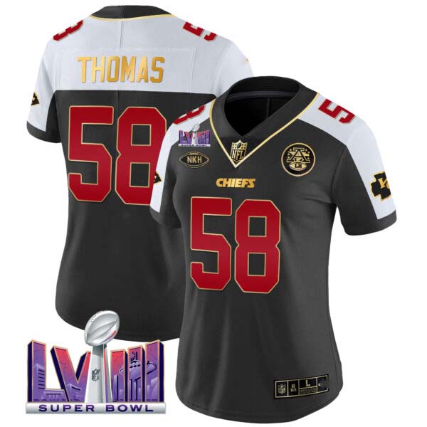 Women’s Chiefs Super Bowl LVIII Patch Vapor Jersey V2- All Stitched