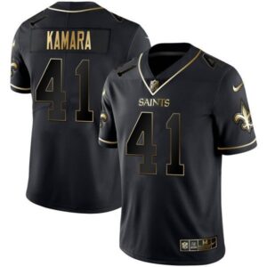 Men’s New Orleans Saints Black Gold Jersey – All Stitched