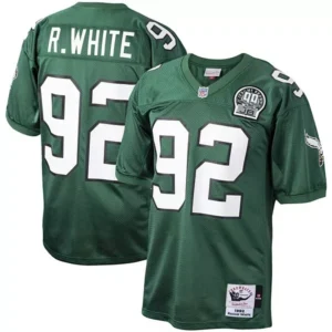 Reggie White Philadelphia Eagles Throwback Jerome Brown Patch Jersey – All Stitched