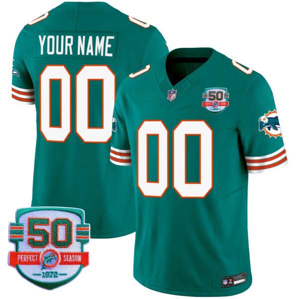 Dolphins Throwback Vapor Custom Jersey V2 – All Stitched