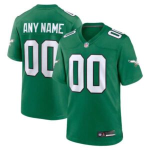 Philadelphia Eagles Alternate Custom Game Jersey – Kelly Green – All Stitched