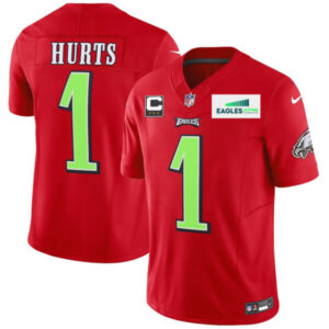 Jalen Hurts Philadelphia Eagles Practice Training Red Jersey – All Stitched