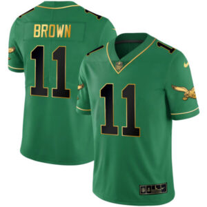 Youth’s Eagles Kelly Green Gold Jersey – All Stitched