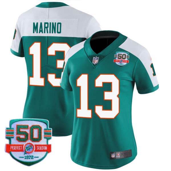 Women’s Dolphins Throwback Vapor Jersey – All Stitched
