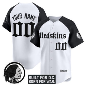 Washington Redskins ‘Gothic Capital Edition’ Vapor Baseball Custom Jersey – All Stitched
