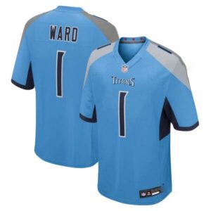 Cameron Ward #1 Tennessee Titans Light Blue Jersey – All Stitched