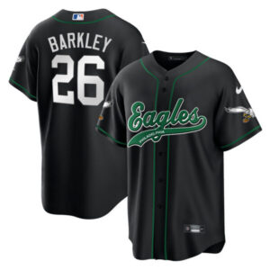 Saquon Barkley Eagles Kelly Green Baseball Jersey – All Stitched