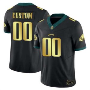 Philadelphia Eagles Kobe Bryant Black Gold Custom Jersey – All Stitched