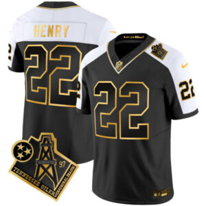 Men’s Titans 1997 Throwback Gold Vapor Jersey – All Stitched