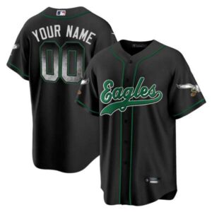 Eagles Arch Smoke Kelly Green Baseball Custom Jersey – All Stitched