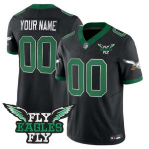 Fly Eagles Fly Patch Throwback Kelly Green Vapor Custom Jersey – All Stitched
