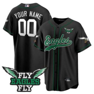 Fly Eagles Fly Patch Throwback Kelly Green Baseball Custom Jersey – All Stitched
