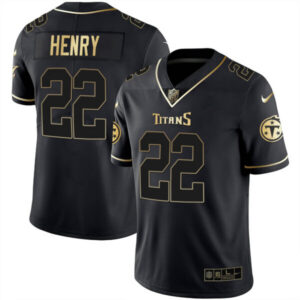 Men’s Tennessee Titans White Gold & Black Gold Jersey – All Stitched