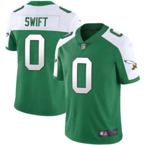 D’Andre Swift Eagles Throwback Kelly Vapor Limited Jersey – All Stitched
