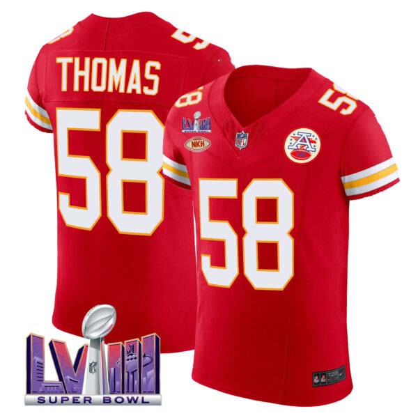 Men’s Chiefs Super Bowl LVIII Gold Patch Vapor Elite Jersey – All Stitched