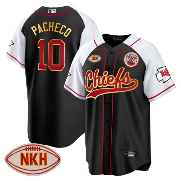 Men’s Chiefs NKH Patch Baseball Jersey – All Stitched