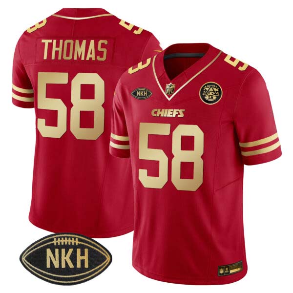 Chiefs NKH Patch Red Gold 2023 Vapor Limited Jersey – All Stitched