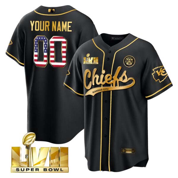 Chiefs Super Bowl LVII Flag Baseball Custom Jersey – All Stitched