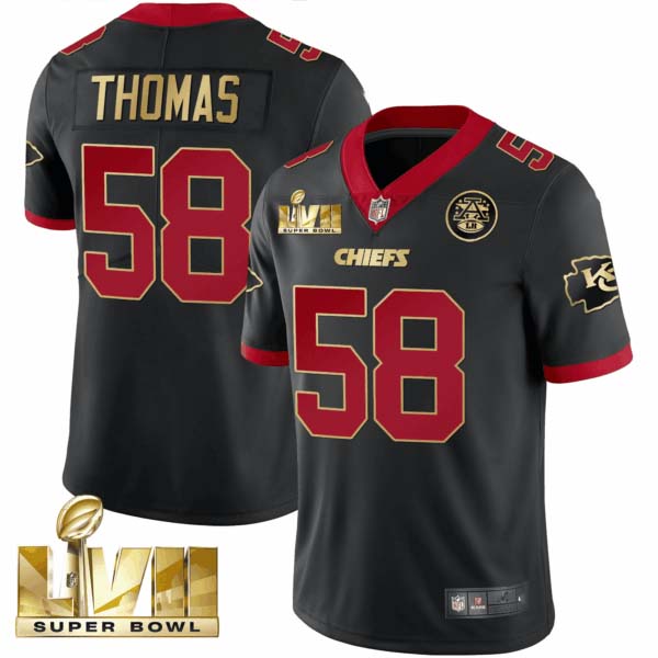 Men’s Chiefs Super Bowl LVII Gold Trim Vapor V2 Jersey – All Stitched