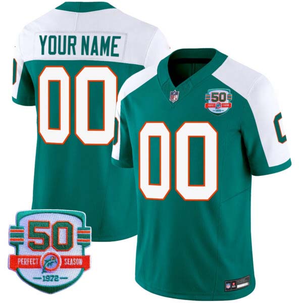Dolphins Throwback Vapor Custom Jersey – All Stitched