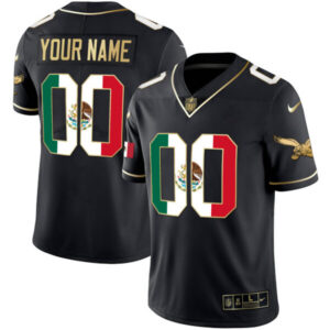 Eagles Mexico Gold & Kelly Vapor Custom Jersey – All Stitched