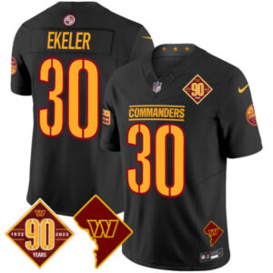 Men’s Washington Commanders 90th Anniversary & Home Patch Vapor Limited Jersey – All Stitched
