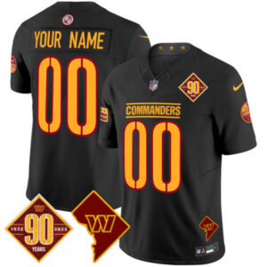 Washington Commanders 90th Anniversary & Home Patch Vapor Limited Custom Jersey – All Stitched