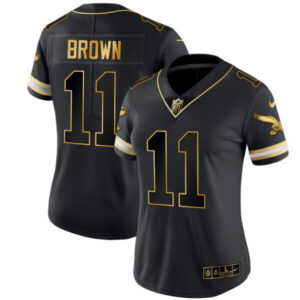 Women’s Eagles Gold & Kelly Vapor Throwback Jersey – All Stitched