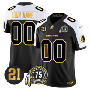 Washington Redskins 75th & Sean Taylor Patch Gold Vapor Limited Custom Jersey – All Stitched