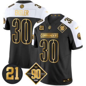 Men’s Washington Commanders 90th & Sean Taylor Patch Gold Vapor Limited Jersey – All Stitched