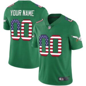 Eagles Kelly Green Gold Flag Vapor Custom Jersey – All Stitched