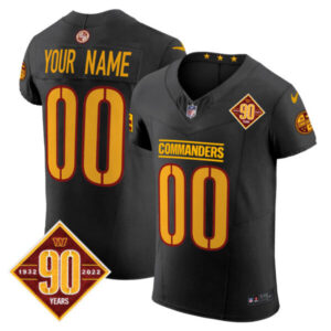 Washington Commanders 90th Anniversary Patch Vapor Elite Custom Jersey – All Stitched