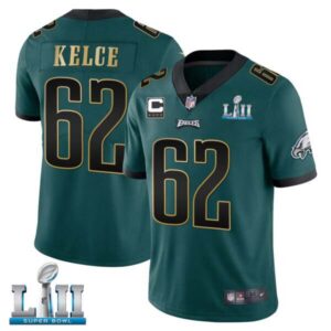 Jason Kelce Eagles Super Bowl LII Patch Green Vapor Limited – All Stitched