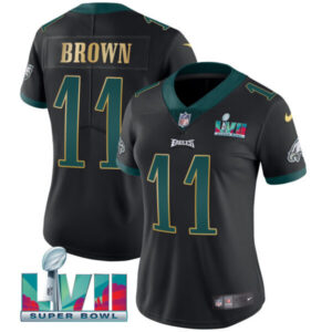 Women’s Eagles Super Bowl LVII Gold Trim Jersey – All Stitched