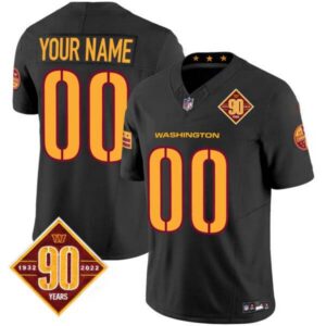 Washington Commanders 90th Anniversary Patch Vapor Custom Jersey V3 – All Stitched