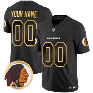 Washington Redskins Throwback Vapor Gold Trim Custom Jersey – All Stitched