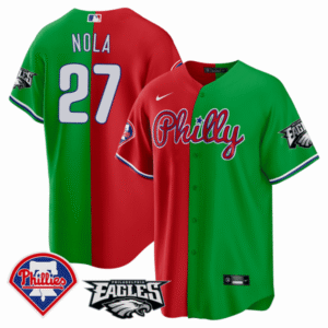 Men’s Split Phillies – Eagles Cool Base Jersey – All Stitched
