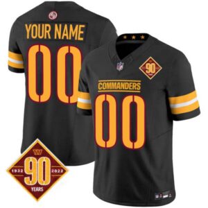Washington Commanders 90th Anniversary Patch Vapor Custom Jersey V2 – All Stitched