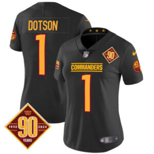 Women’s Washington Commanders 90th Anniversary Patch Vapor Jersey – All Stitched